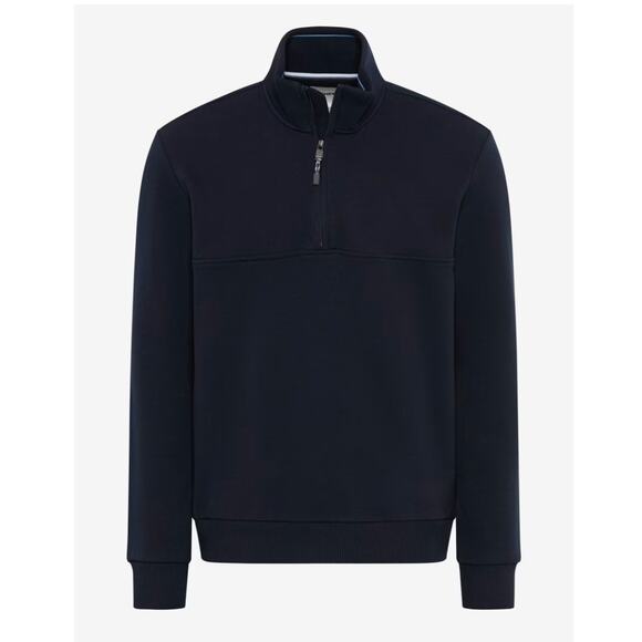 BRAX Style Sion French Terry Cotton Blend Half Zip Sweatshirt Navy Pullover - Picture 4 of 16